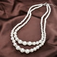 thumbnail image 3 of Collier de Perles en Fausse Perle de Luxe à Double Couche Ajustable pour Fête, 3 of 10