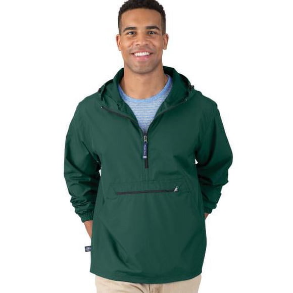 Charles River Apparel Pack-N-Go Wind & Water-Resistant Pullover (Reg/Ext Sizes), Forest, XS