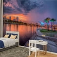 thumbnail image 2 of Peel and Stick Wallpaper Waterproof Tampa Riverwalk Sunset Wall Mural Decor Self Adhesive and Removable 100in x 144in, 2 of 8