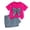 Hot Pink, variant on Baby Girl Outfit Bow Tie Pearl Blouse with Denim Skirt Shorts Two Piece Set Girls' Clothing Sets White 3Y