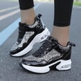 thumbnail image 4 of Women's Fashion Wedge Sneakers - Hidden Heel Height Platform Shoes with Glitter Detail, 4 of 6