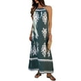 thumbnail image 2 of Summer Dress for Women 2025 Floral Sundress Spaghetti Strap Flowy Beach Vacation Boho Maxi Dresses Green L, 2 of 9