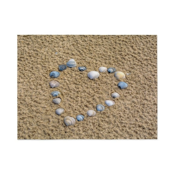 CafePress - Seashell Heart - Large Plush Fleece Throw Blanket, 80" L x 60" W