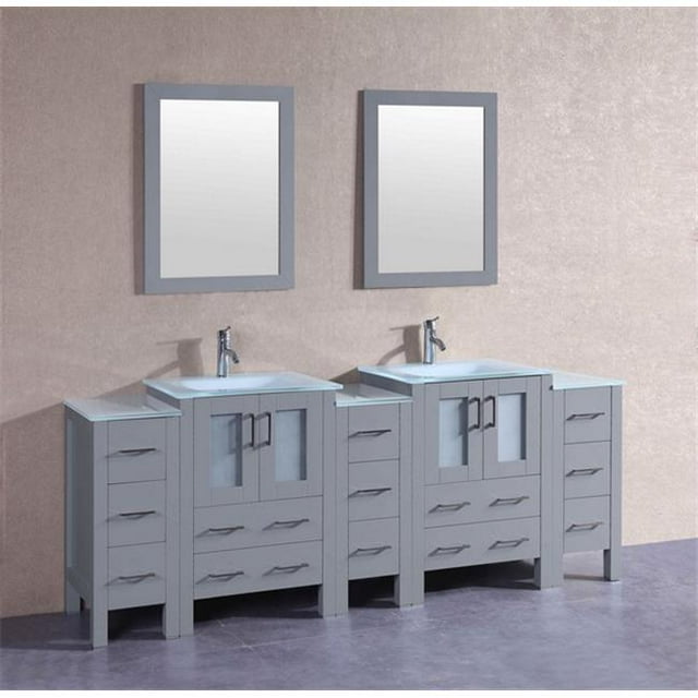Mercury Import Group AGR224EWGU3S 84 in. Bosconi Double Vanity Set - Gray