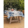 thumbnail image 2 of Outdoor Tablecloth with Umbrella Hole and Zipper, Blue Coastal Starfish Rectangle Table Cloth 60x120 Inch Waterproof Tablecloth, Beach Nautical Shell Eucalyptus Vintage Picnic Table Cover for Patio, 2 of 7