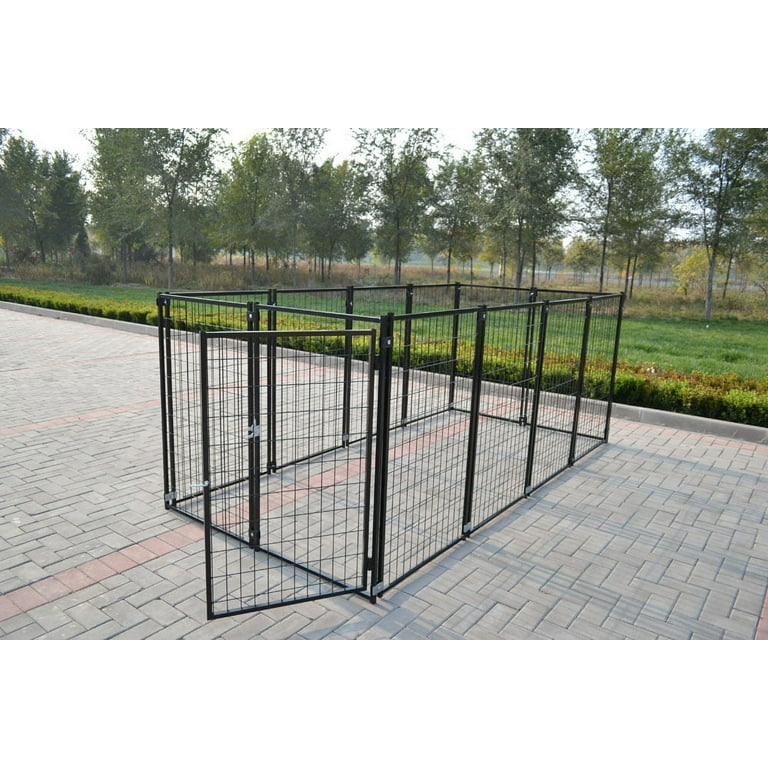 Omitree Outdoor Large Dog Kennel Heavy Duty Welded Metal Waterproof Cover 5 x10 x5.5 Walmart