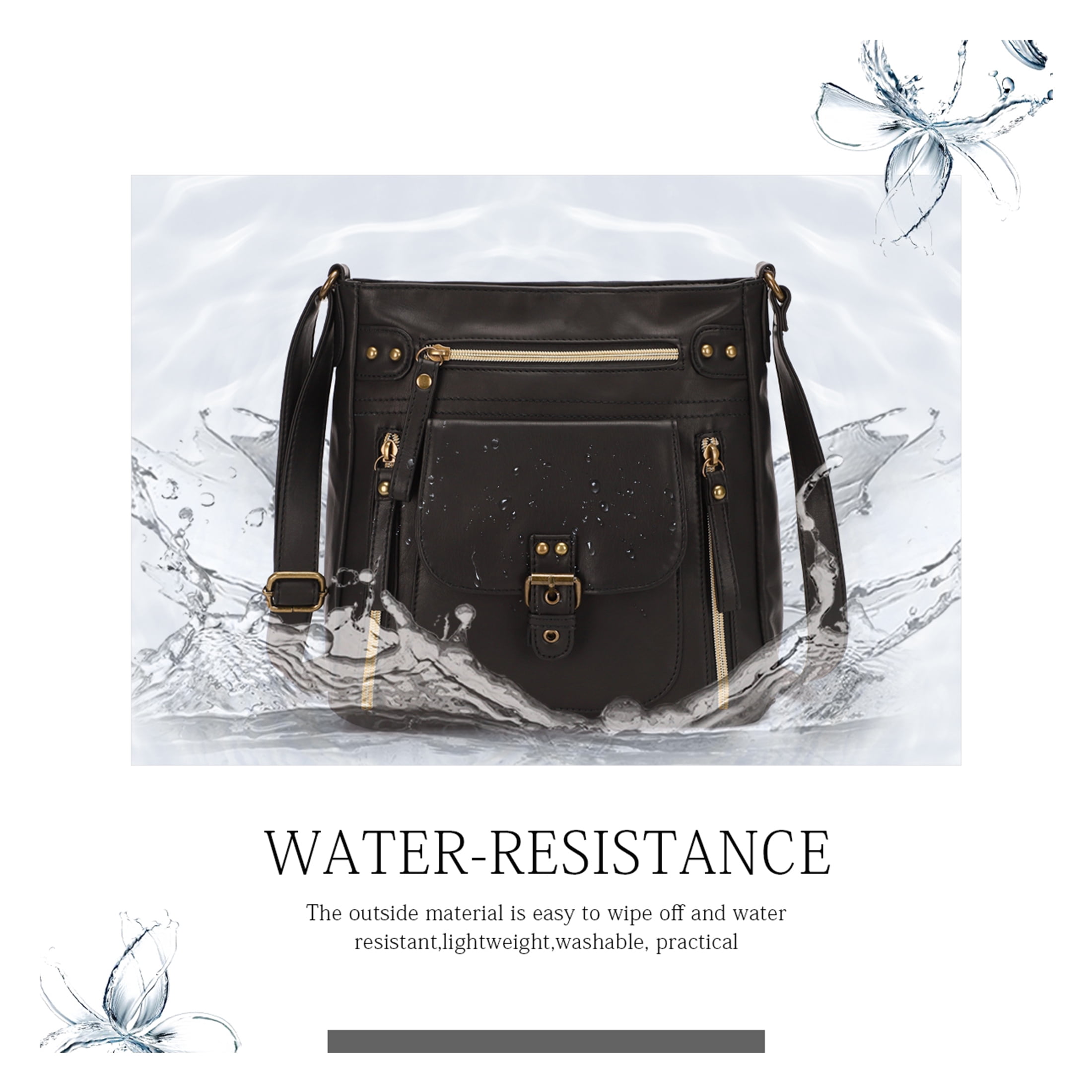 KL928 Women Medium Leather Crossbody Purses and Handbags with Multi Pockets Clearance