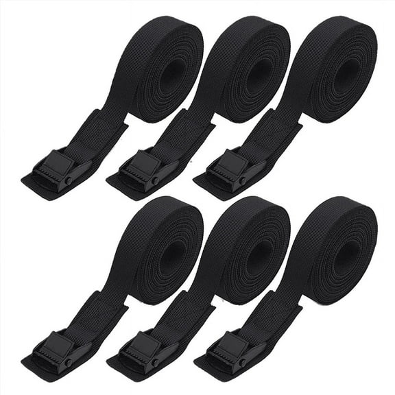 6.6Ft Lashing Straps with Adjustable Cam Buckles Tie Down Cinch Up to 550Lbs for Packing,Cargo,Luggage 6 Pack