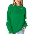 thumbnail image 4 of VILOVE Women St. Patrick's Day Sweatshirts Lucky Clover Sweatshirts Irish Shamrock Pullover Long Sleeve Graphic Tops, 4 of 8