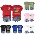 thumbnail image 4 of Trendfront Womens Double Sided T-Shirt 4th Of July Crewneck Short Sleeve Loves Jesus And America Too Tee Distressed Flag Printed 250th Anniversary USA Pullover Tops, 4 of 4