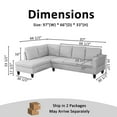 thumbnail image 5 of Aukfa 80" Sectional Sofa for Living Room, 3 Seater Couch with Reversible Ottoman, Chenille, Dark Gray, 5 of 9
