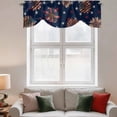 thumbnail image 3 of Tie Up Valances for Windows, Independence Day Adjustable Valance Curtains Window Treatment for Living Room, Blue Stars Stripes Sunflower Modern Rod Pocket Kitchen Curtains & Drapes 54x18 Inch, 3 of 9