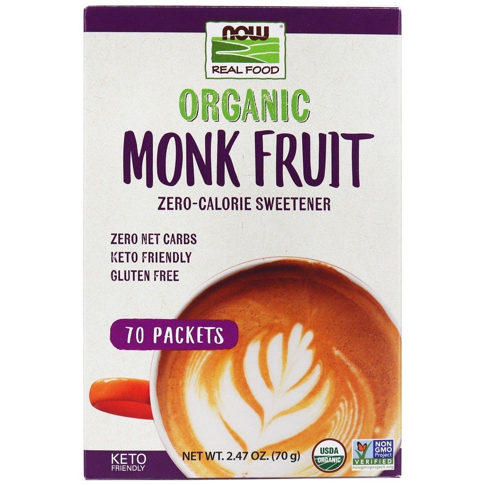 NOW Foods Organic Monk Fruit ZeroCalorie Sweetener 70 Packet(s