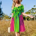 thumbnail image 3 of Celery Pop Art 4 Vestido de manga corta Ropa estética vestido morado, 3 of 7