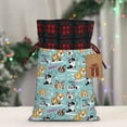 thumbnail image 5 of Rocae Dogs Print Christmas Drawstring Linen Gift Bag with Drawstrings Treat Bag Goody Present Bags for Christmas Party Favor, 5 of 8
