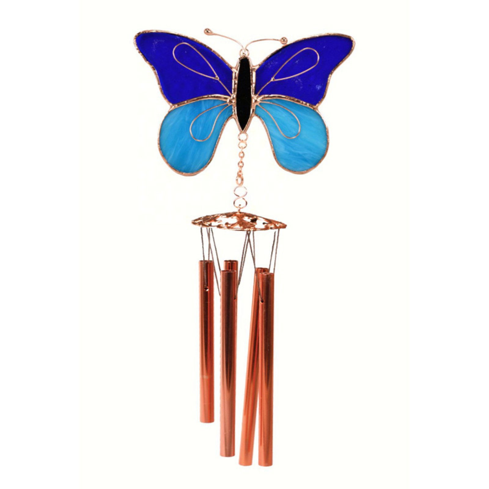Dark & Light Blue Butterfly Wind Chime