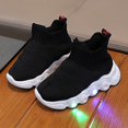 thumbnail image 6 of Wdgfv Girls Sneakers Fashionable Light Up Casual Shoes for Kids Soft On Thick Sole Luminous Athletic Footwear Comfortable Durable Design Black 22, 6 of 7