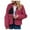 Hot Pink, variant on felwors Womens Fuzzy Fleece Jacket Fall Casual Long Sleeve Cropped Sherpa Button Down Shacket Coats Outwear With Pockets Beige, L