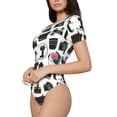 thumbnail image 2 of The Xecao Cool Camera Women's Crew Neck Body Suit, a short-sleeved bodysuit and basic swimsuit, both comfort and style for dating and daily life, 2 of 9
