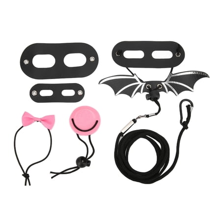 Reptile Harness and Leash Adjustable Lizard Traction Rope Hat Bowtie Set for Small Pet Animals(Pink Hat Set Leash S)