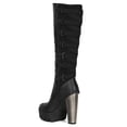 thumbnail image 3 of New Women Bumper Vanita-03 Mix Media Lug Sole Strappy Metal Heel Knee High Boot, 3 of 5