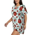 thumbnail image 2 of Lsque Insects Women's Short-Sleeved Pajama Set - 2 Piece Soft and Lightweight Sleepwear Set-Small, 2 of 9