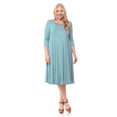 thumbnail image 2 of Pastel by Vivienne Women's A-Line Trapeze Midi Dress Plus Size Robin Egg XXX-Large, 2 of 4