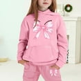 thumbnail image 2 of Toddler Outfits for Girls Sets Winter Hoodie Joggers Comfy Casual Kids Print Cute Girls' Fall Clothing Sets Light Pink Size 4-5T, 2 of 4