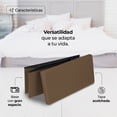 thumbnail image 3 of Baúl Plegable De Almacenamiento Tipo Taburete Con Asiento Acolchonado En Color Café, 3 of 6