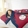 thumbnail image 4 of Homewish Cartoon Baseball Player Bedding Comforter Set for Kid, Crisomn Navy City Print Twin Comforter Sets, Ball Sports Theme Reversible Bedding Set, Luxury Bedroom Decor, 2 Pieces, 4 of 8