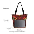 thumbnail image 4 of Uemuo Hot Chili Print Tote Bags for Women,Large Capacity Corduroy Bag,Reusable Grocery Shoulder Bag,Beach Tote with Zipper Closure, Daily Essentials, 4 of 7