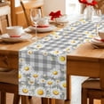 thumbnail image 5 of Spring White Daisy Table Runner 72 Inches, Farmhouse Floral Gray Buffalo Plaid Bed Runner Dresser Scarves Tabletop for Indoor Outdoor Parties/Ceremony/Banquet, 16" x 72", 5 of 9