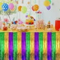 thumbnail image 4 of Foil Fringe Garland, Metallic Tinsel Garland, Wall Hanging Fringe Bannerfor Mardi Gras Birthday Party Homecoming Decoration 4 Pack 10 Feet (Green Gold Purple), 4 of 6