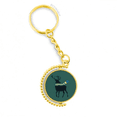 thumbnail image 1 of Festival de Navidad de Elk bufanda patrón Anillo de oro de metal llavero llavero, 1 of 3