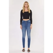 Kancan - Womens High Rise Curvy Button Fly Super Skinny Jeans - KC7114