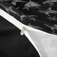 thumbnail image 4 of Castle Fairy Sketch Shark Seamless Tile Duvet Cover King,Line Shark Gray Black Background Print King Bedding,Charcoal Black,Black Reversible,3 Pieces,No Comforter,1 Duvet Cover and 2 Pillowcases, 4 of 6