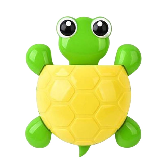 Oleegame 1PC Produce Storage Cute Animal Toothbrush Holder Turtle Strong Suction Cup Toothbrush Toothpaste Storage Rack Bathroom Wall-mounted Toothbrush Holder Yellow
