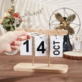 thumbnail image 3 of 1 Set Perpetual Flip Calendar Wooden Desk Calendar 2023-2024 Brown Standing Flip Calendar For Desk Daily Desk Decorations Motivational Calendar Desktop Accessories for Office Classroom Home, 3 of 6