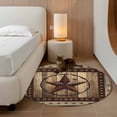 thumbnail image 3 of Western Farmhouse Round Area Rug 4 FT,Non Slip Indoor Outdoor Rug,Primitive Rustic Country Retro Texas Star Washable Soft Circular Carpet Non-Shedding Floor Mat for Coffee Table Nursery Foyer Balcony, 3 of 8