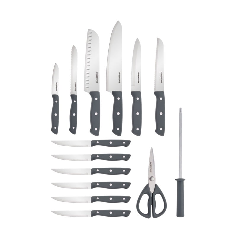 white knife set with white block