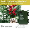 thumbnail image 2 of 9ft Pre-Lit Christmas Garland with 50 Waterproof LED Light and Pine Cones and Berries, 220 Branches Battery Operated Christmas Garland Decoration for Xmas Holiday Party, 2 of 9