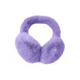 thumbnail image 4 of Unisex Faux Fur Ear Muffs, Foldable Winter Ear Warmers, Soft Plush Ear Covers, Cold Weather Ear Protection, Adjustable Headband Earmuffs, Outdoor Sports Ear Warmers - Purple, 4 of 4