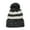 Black, variant on Jamicy Striped Knitted Hat for Women Soft Warm Beanie with Pom Pom Winter Hat for Outdoor Cycling