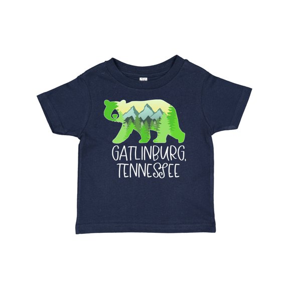 Inktastic Gatlinburg, Tennessee Mountains and Bear Shape Boys or Girls Baby T-Shirt