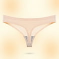 thumbnail image 2 of HAOTAGS Women's Underwear Thong Panties,Stretchable Breathable Low-Rise Causal Thong Panties Beige XS, 2 of 8