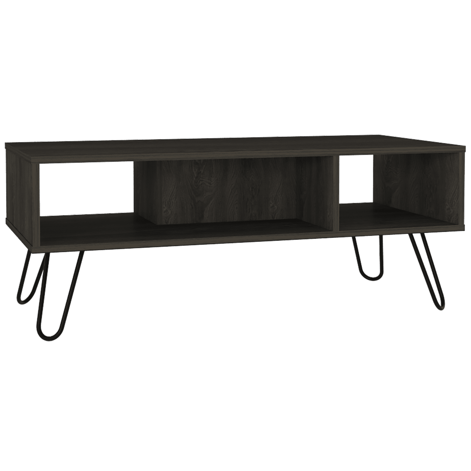 Modern Open Coffee Table, Two Shelves, Finish
