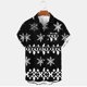 thumbnail image 3 of Mens Manga Corta Botón Abajo Camisas, Navidad Impreso Turndown Cuello Blusa, Top de Moda Casual, 3 of 3