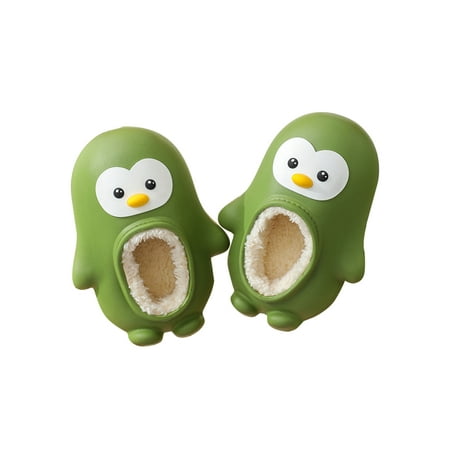

Lacyhop Womens Mens Warm Shoes Bedroom Fuzzy Slipper House Slippers Indoor Cartoon Home Shoe Cute Plush Lined Green 4.5-5
