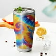 thumbnail image 3 of 30oz Colorful Tie Dye Multi Spiral Pattern Tumblers Stainless Steel Tumbler with Lid and Straw,Vacuum Insulated Double Wall Travel Tumbler Cups Mug with Cleaning Brush for Coffee,Tea, 3 of 7