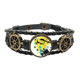 thumbnail image 1 of Graffiti Street amarillo negro mujer patrón Pulsera marina tejida en cuero, 1 of 4